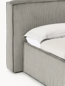 Letto boxspring in velluto a coste Lennon