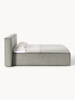 Letto boxspring in velluto a coste Lennon