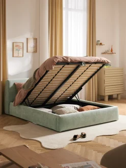 Letto imbottito con contenitore Cloud