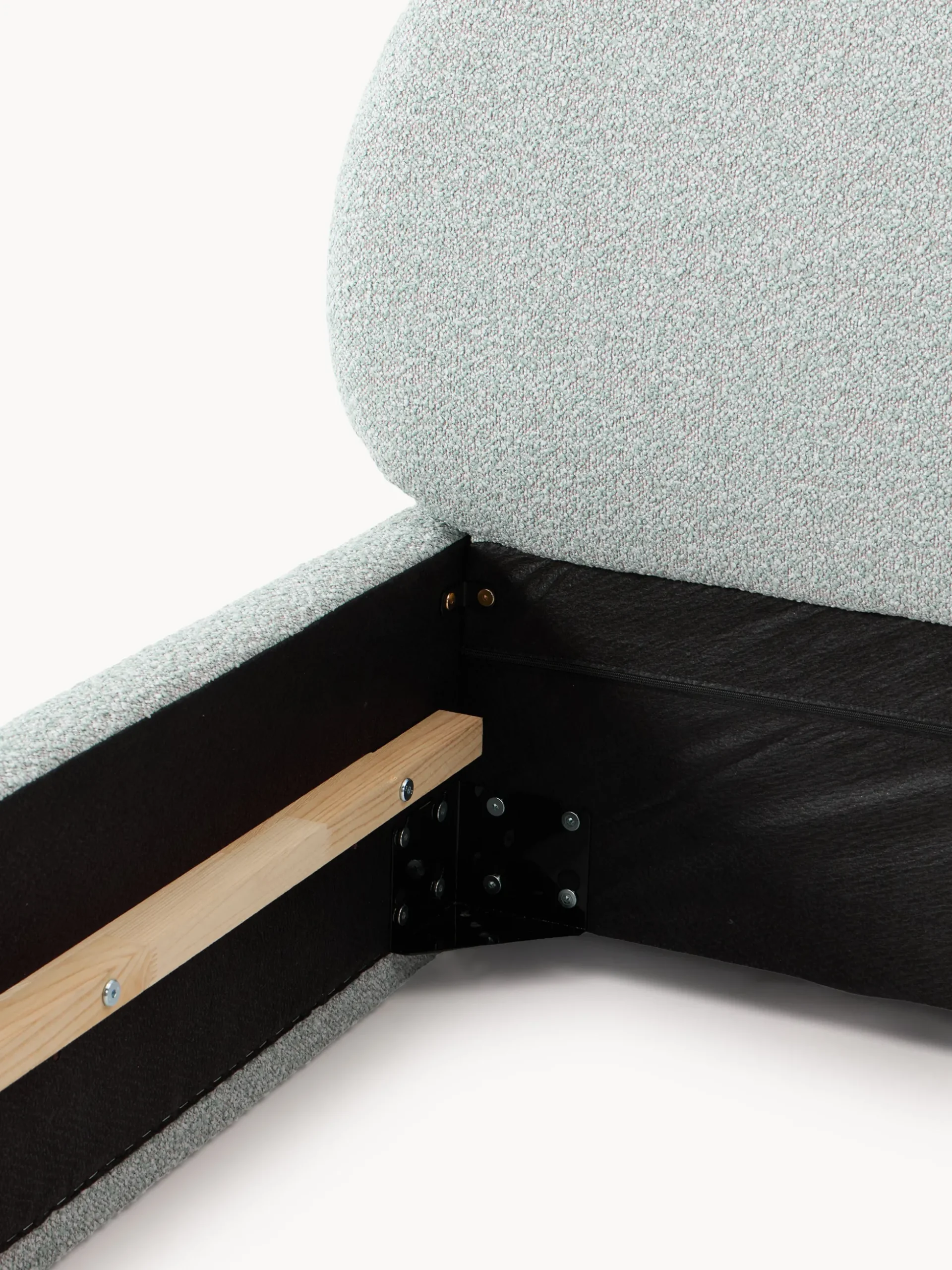 Letto imbottito in bouclé Alba