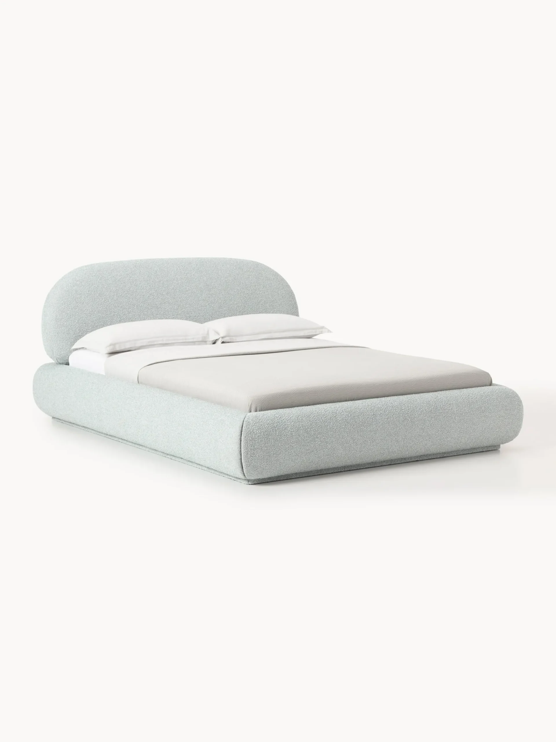 Letto imbottito in bouclé Alba