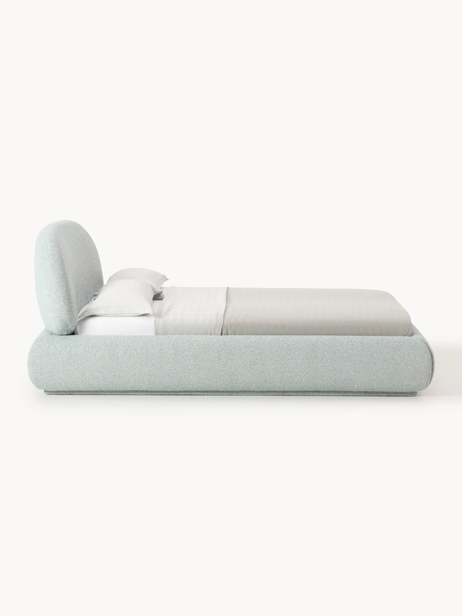 Letto imbottito in bouclé Alba