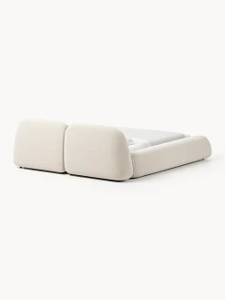 Letto imbottito in bouclé con contenitore Wolke