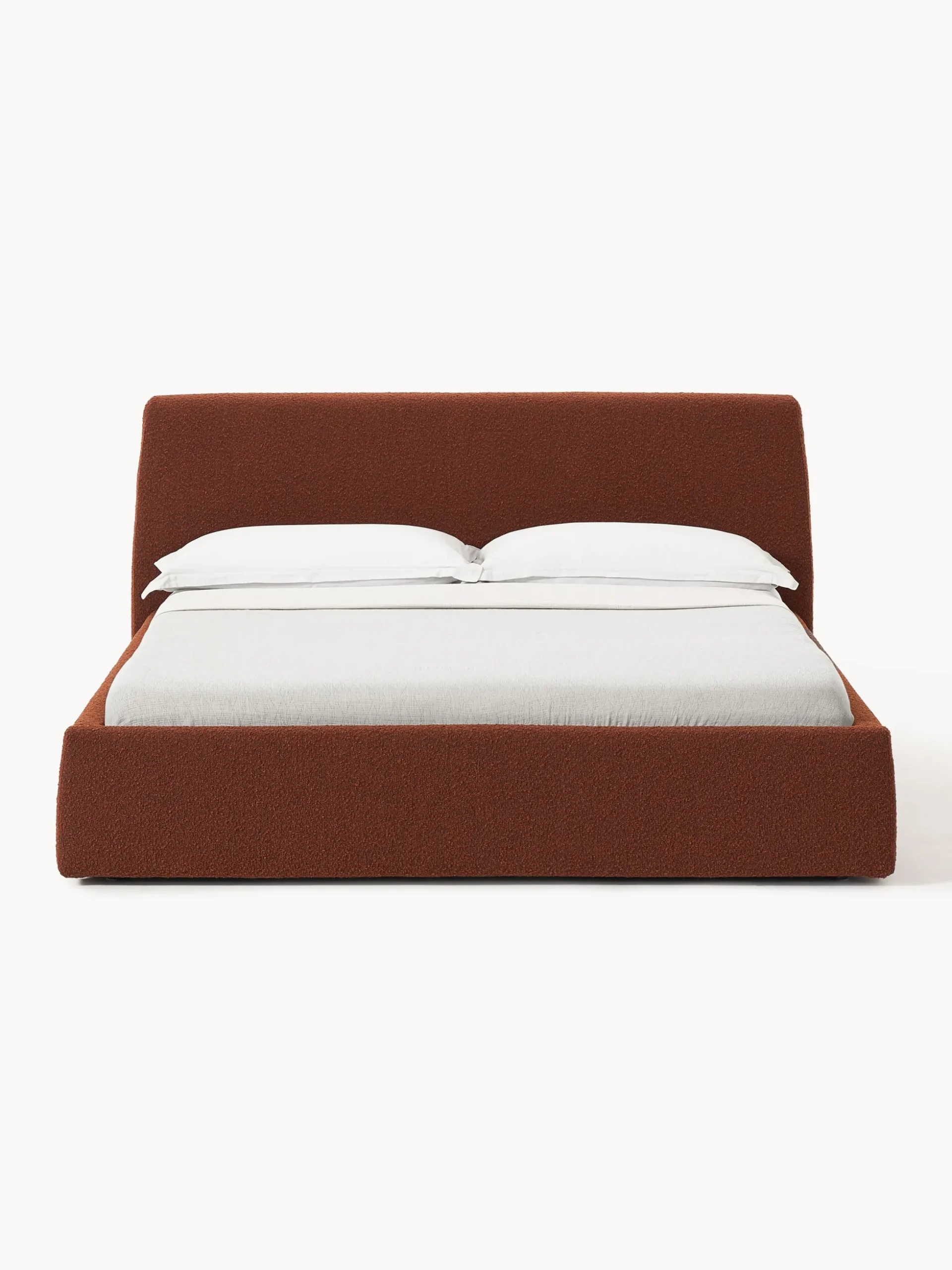 Letto imbottito in bouclé con contenitore Cloud