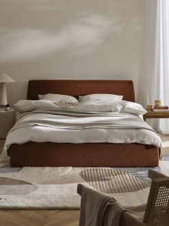 Letto imbottito in bouclé con contenitore Cloud