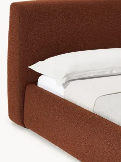 Letto imbottito in bouclé con contenitore Cloud