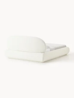 Letto imbottito in bouclé con contenitore Alba