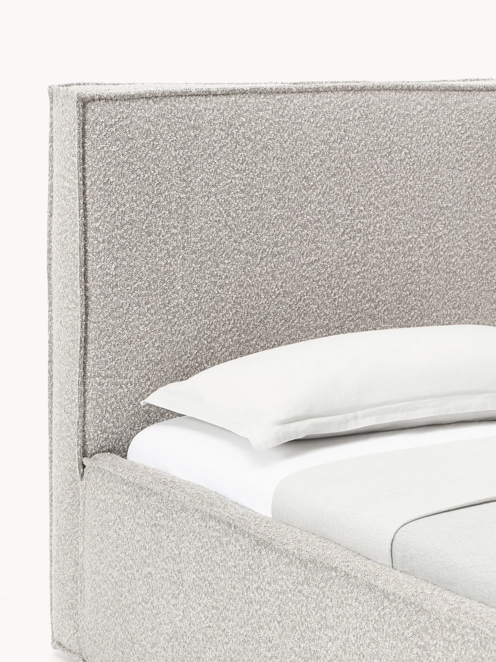 Letto imbottito in bouclé con contenitore Dream