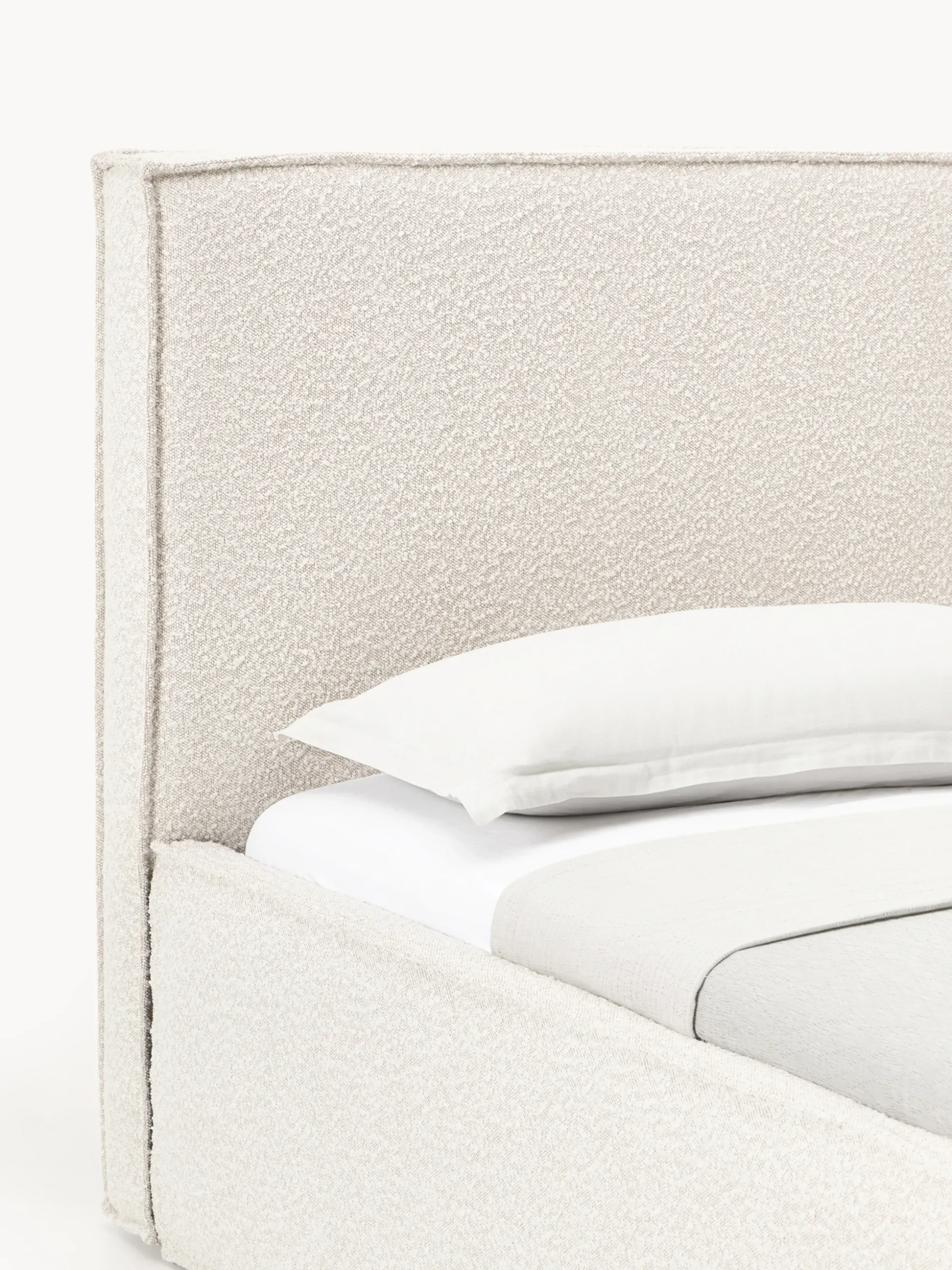 Letto imbottito in bouclé con contenitore Dream