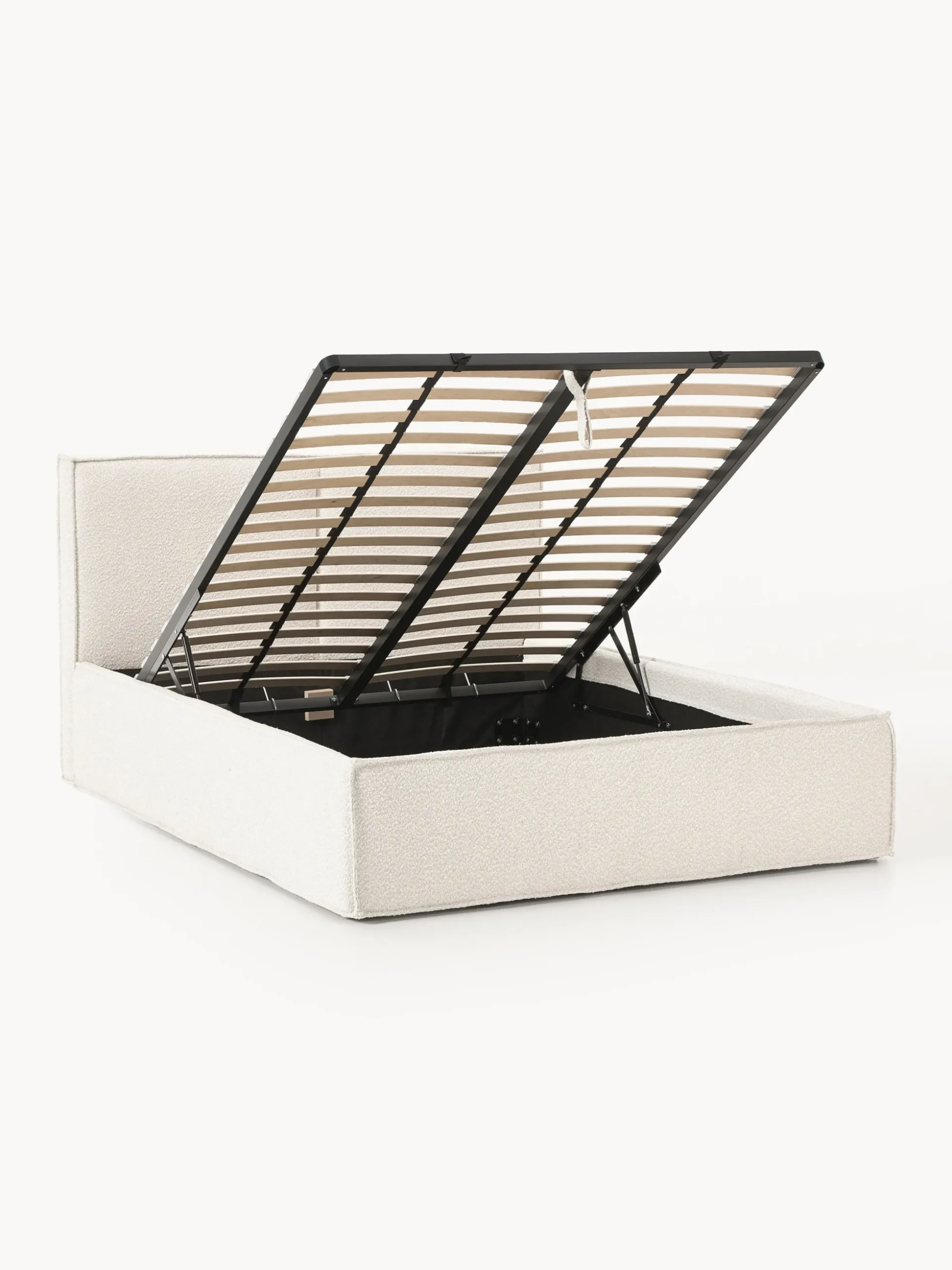 Letto imbottito in bouclé con contenitore Dream
