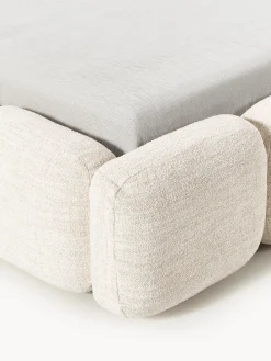 Letto imbottito in bouclé con contenitore Tayla
