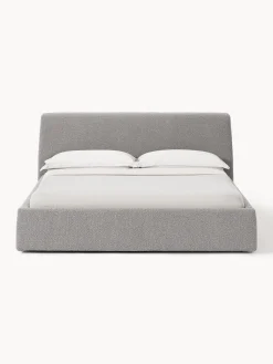 Letto imbottito in bouclé con contenitore Cloud