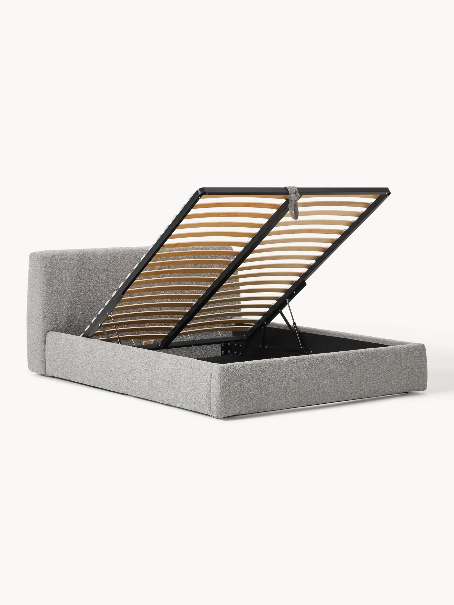 Letto imbottito in bouclé con contenitore Cloud