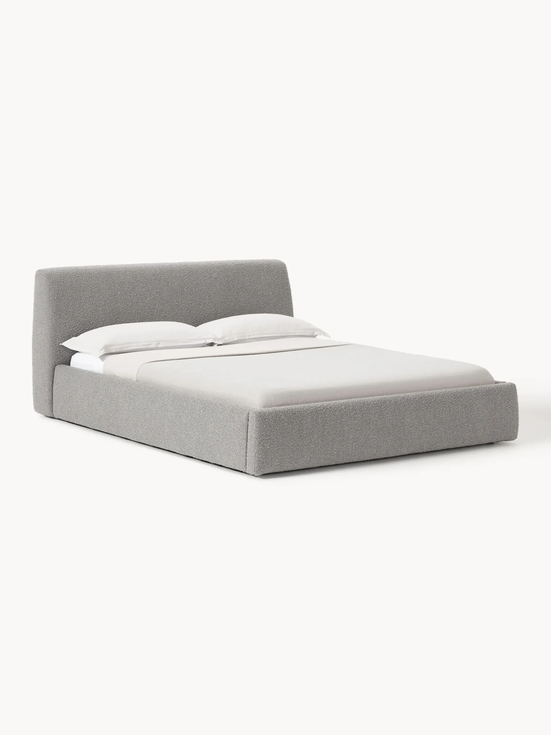Letto imbottito in bouclé con contenitore Cloud