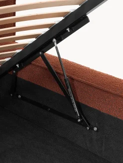 Letto imbottito in bouclé con contenitore Lennon