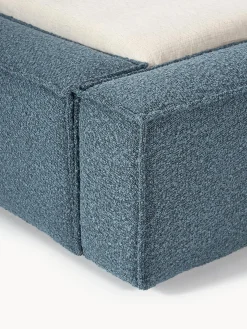 Letto imbottito in bouclé con contenitore Lennon
