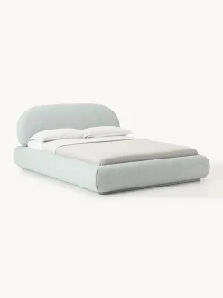 Letto imbottito in bouclé con contenitore Alba