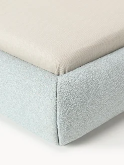 Letto imbottito in bouclé con contenitore Alba