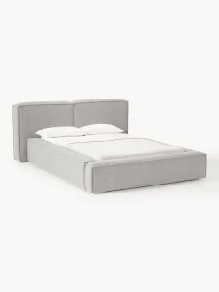 Letto imbottito in bouclé Lennon