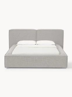 Letto imbottito in bouclé Lennon