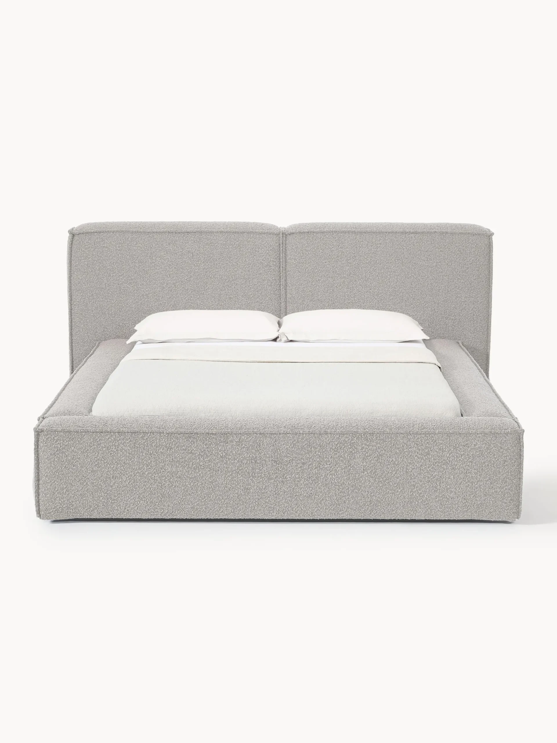 Letto imbottito in bouclé Lennon