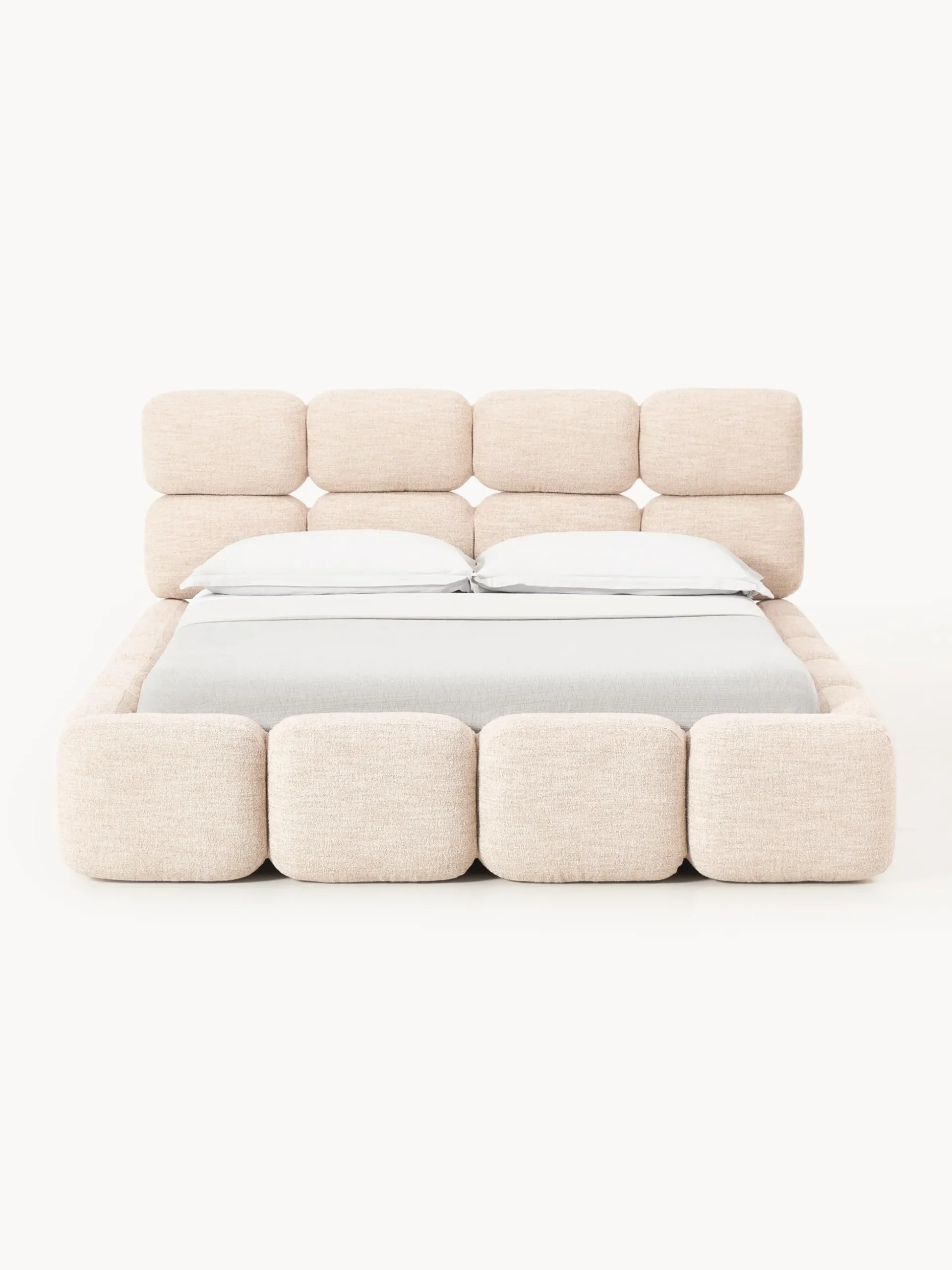 Letto imbottito in bouclé Tayla