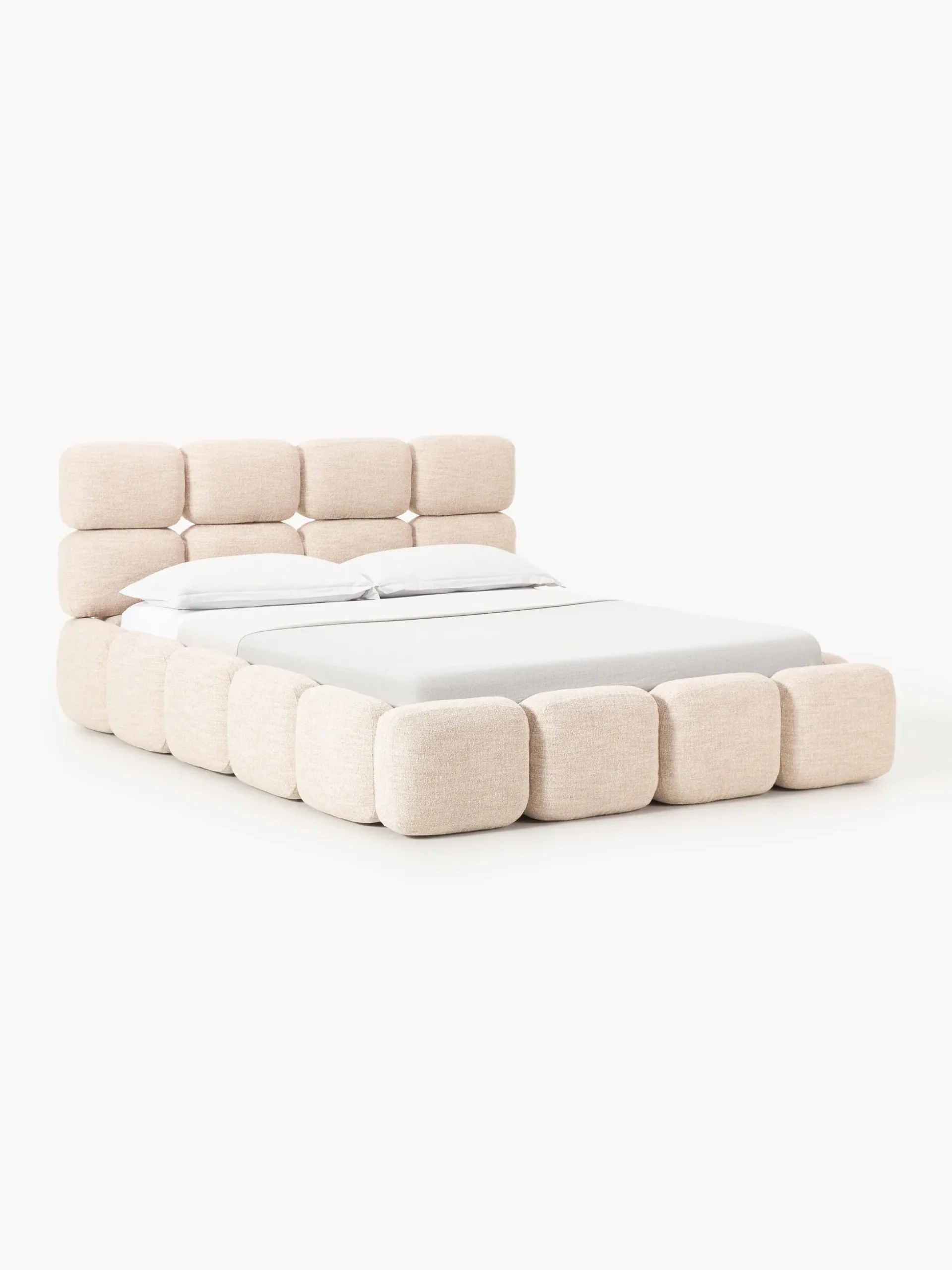 Letto imbottito in bouclé Tayla