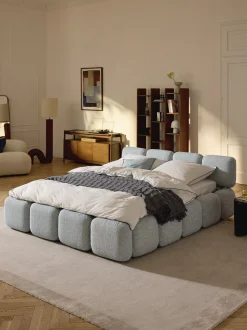 Letto imbottito in bouclé Tayla