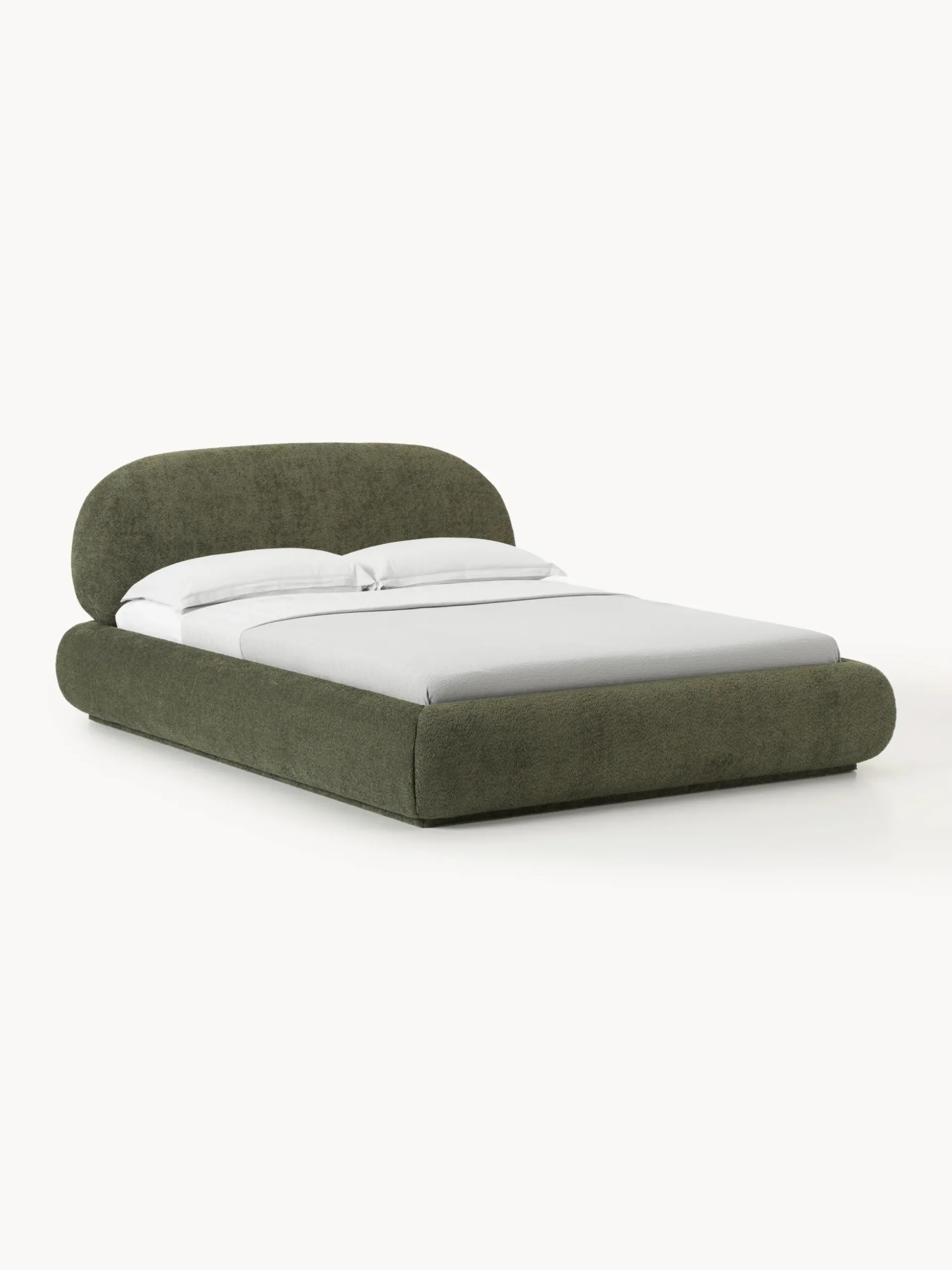 Letto imbottito in teddy bouclé Alba