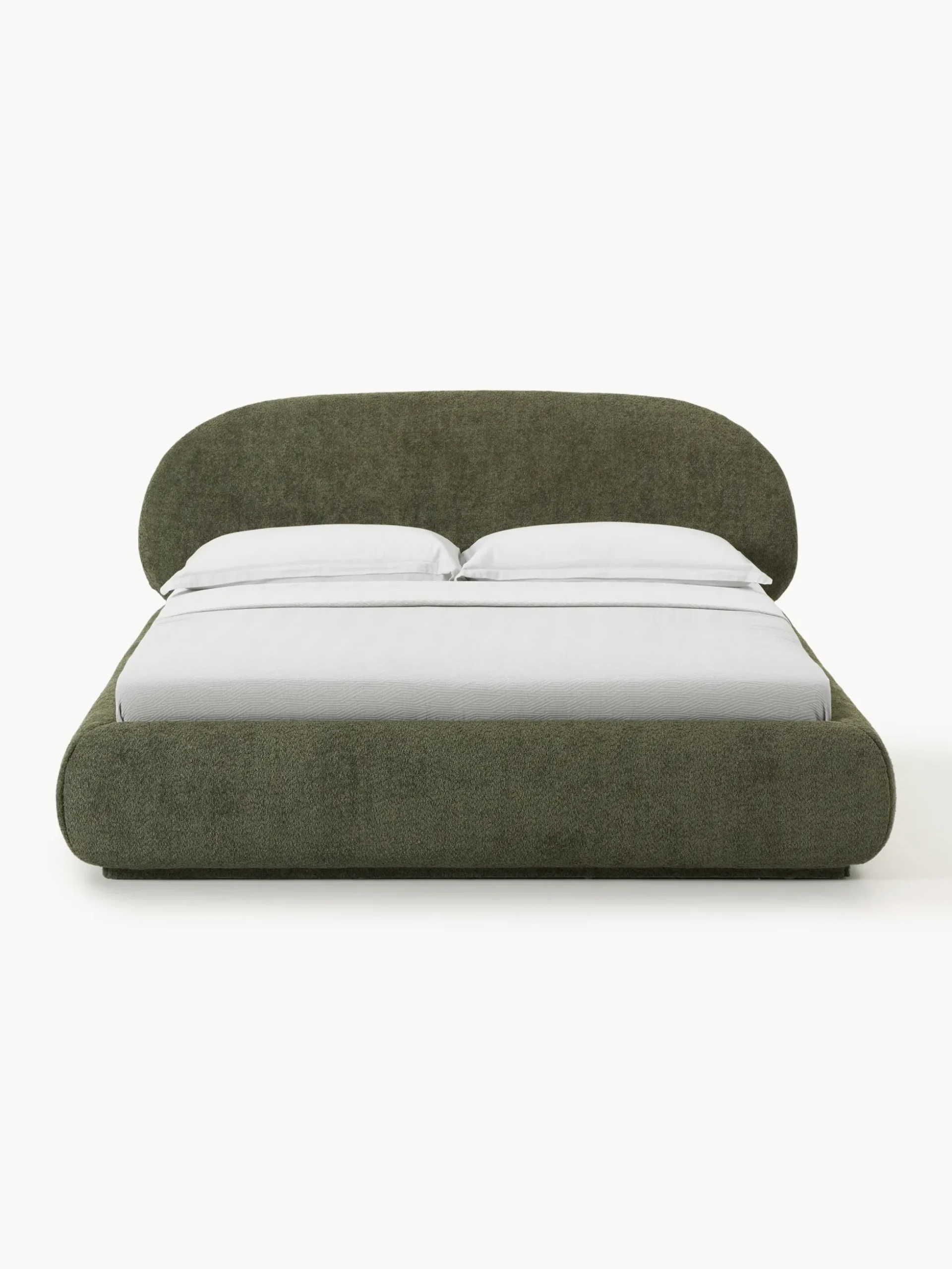 Letto imbottito in teddy bouclé Alba