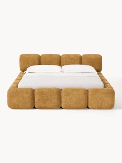 Letto imbottito in teddy-bouclé Tayla