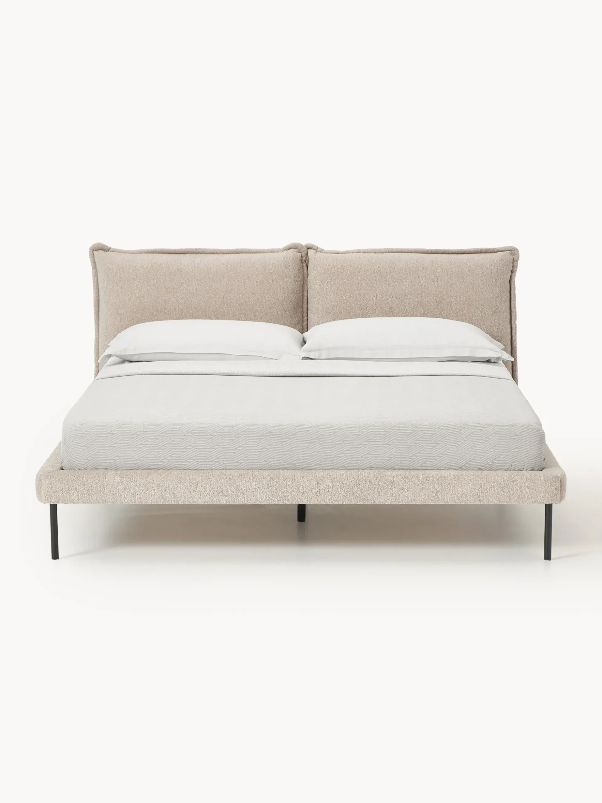 Letto imbottito in teddy bouclé Amelia