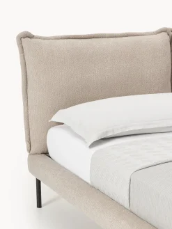 Letto imbottito in teddy bouclé Amelia