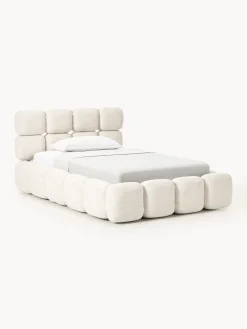 Letto imbottito in teddy bouclé con contenitore Tayla