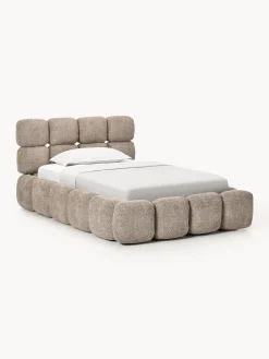 Letto imbottito in teddy bouclé Tayla