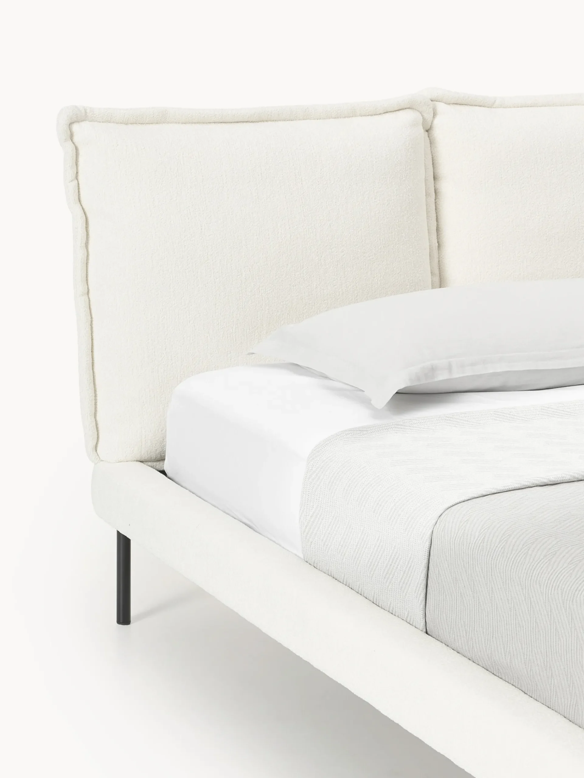 Letto imbottito in teddy bouclé Amelia