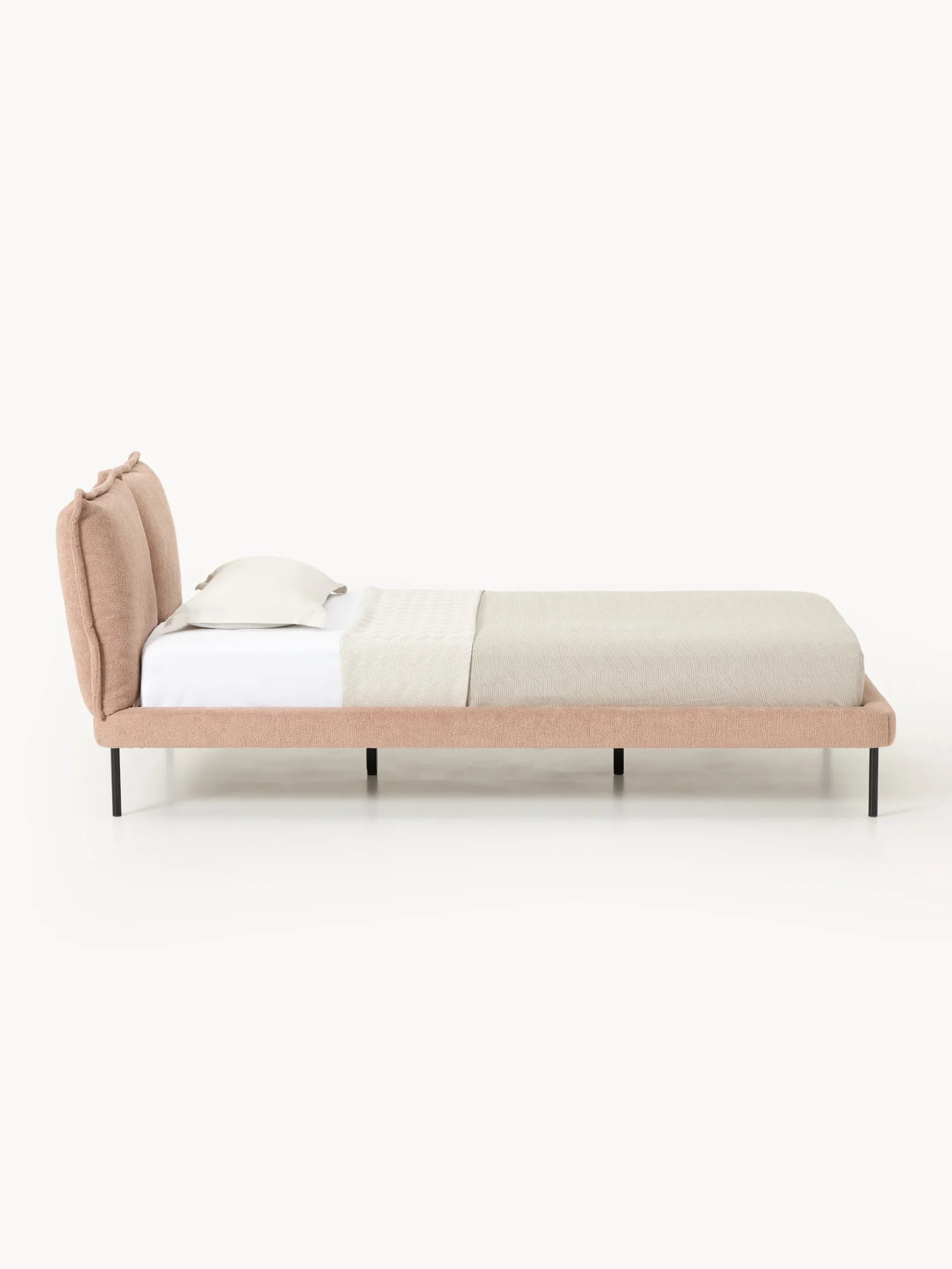 Letto imbottito in teddy bouclé Amelia