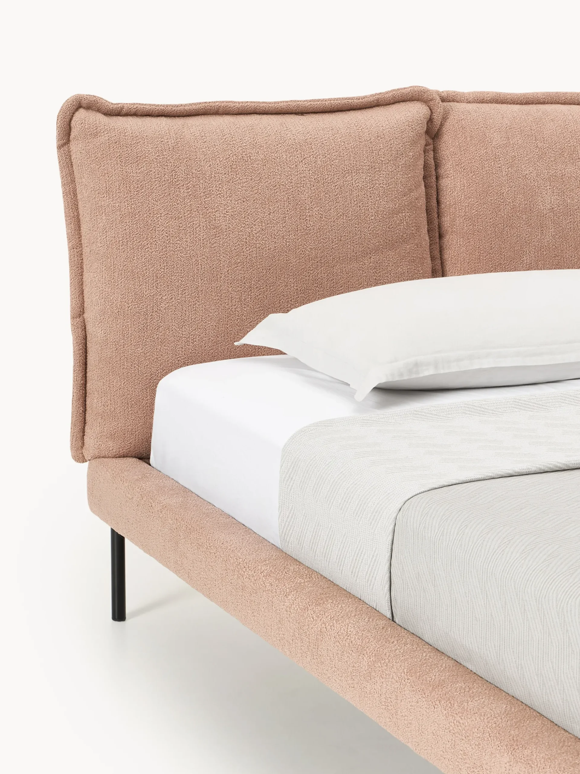 Letto imbottito in teddy bouclé Amelia