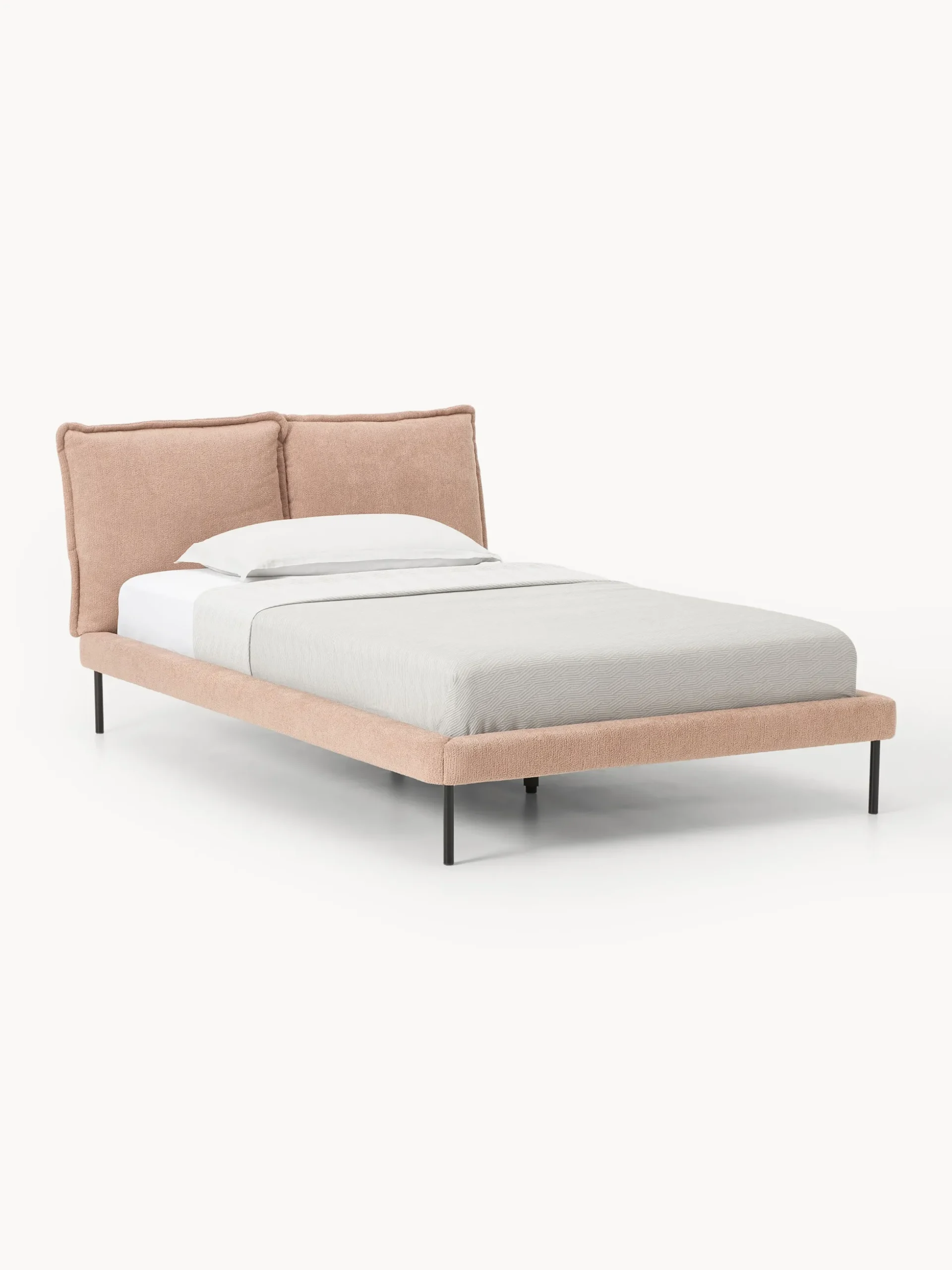 Letto imbottito in teddy bouclé Amelia