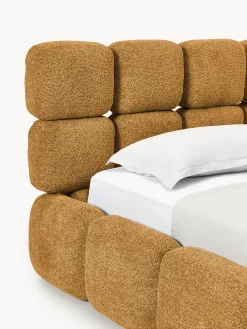 Letto imbottito in teddy bouclé con contenitore Tayla