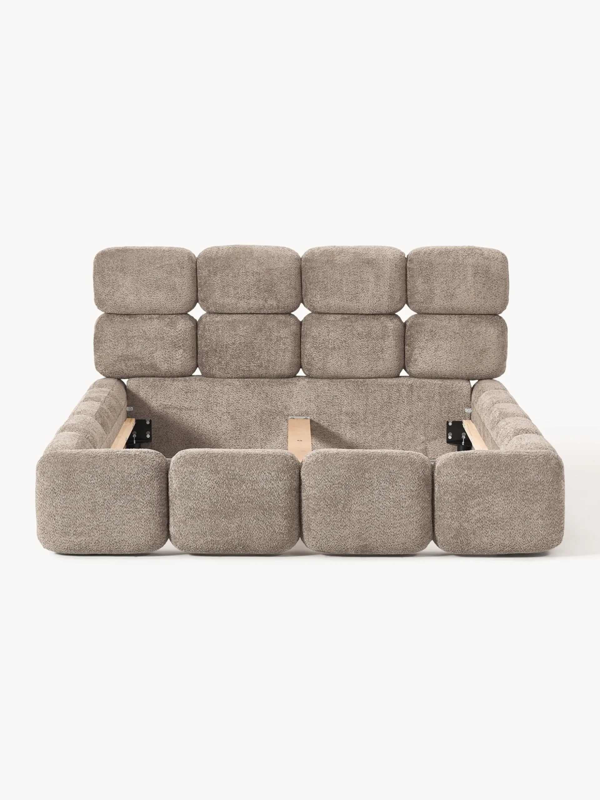 Letto imbottito in teddy-bouclé Tayla