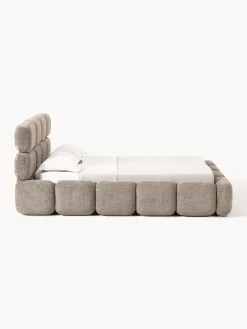 Letto imbottito in teddy-bouclé Tayla