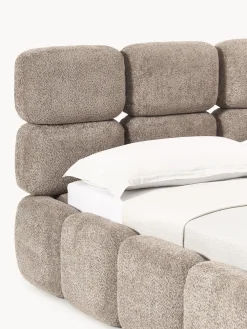 Letto imbottito in teddy-bouclé Tayla