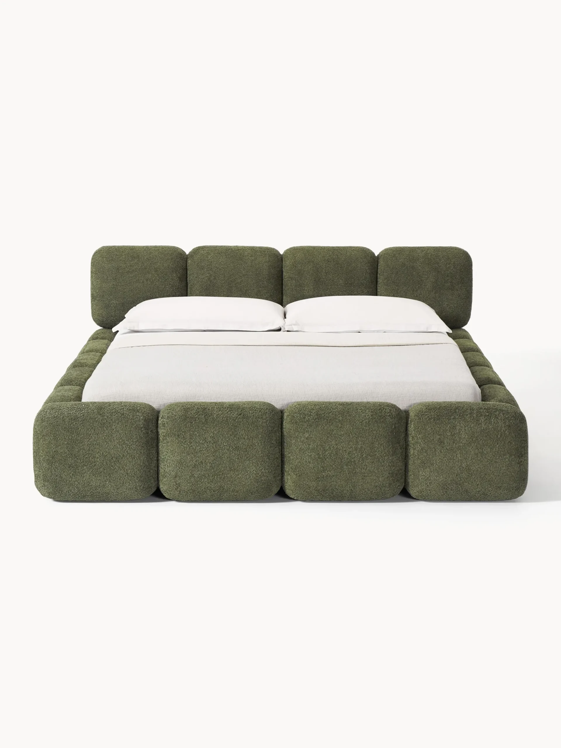 Letto imbottito in teddy-bouclé Tayla