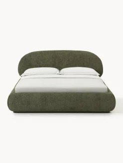 Letto imbottito in teddy bouclé con contenitore Alba
