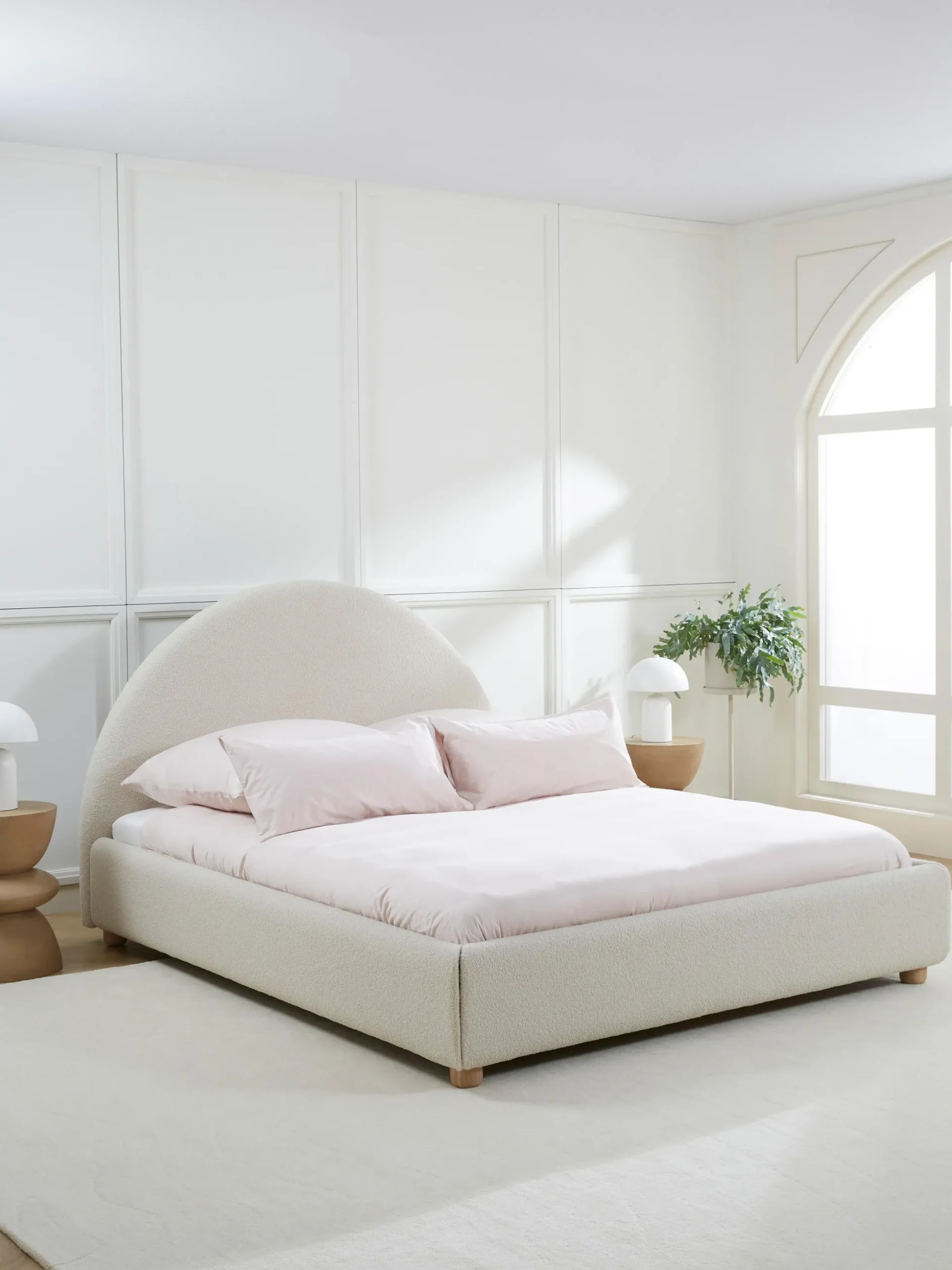 Letto imbottito in teddy Ebba