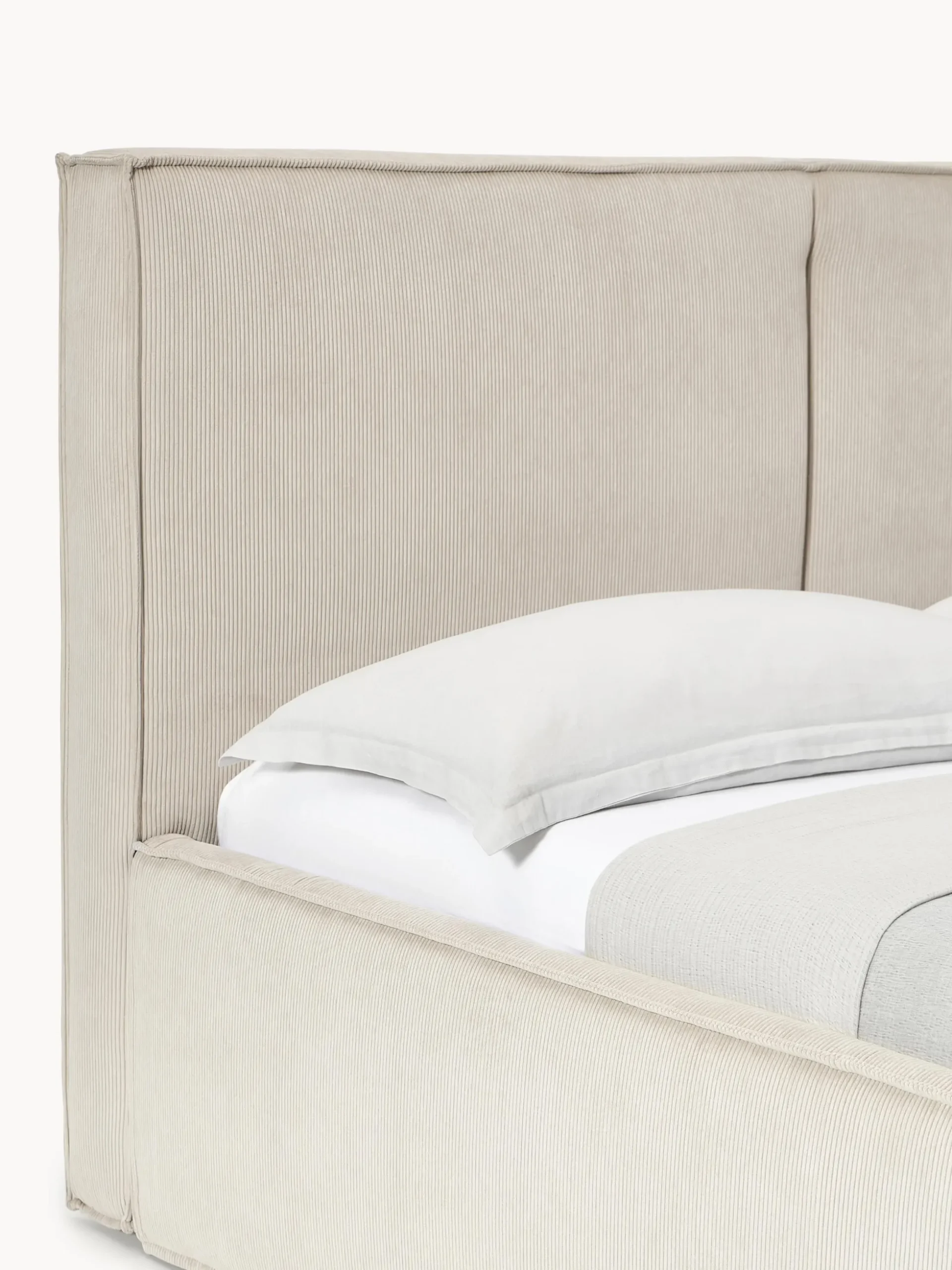 Letto imbottito in velluto a coste Dream