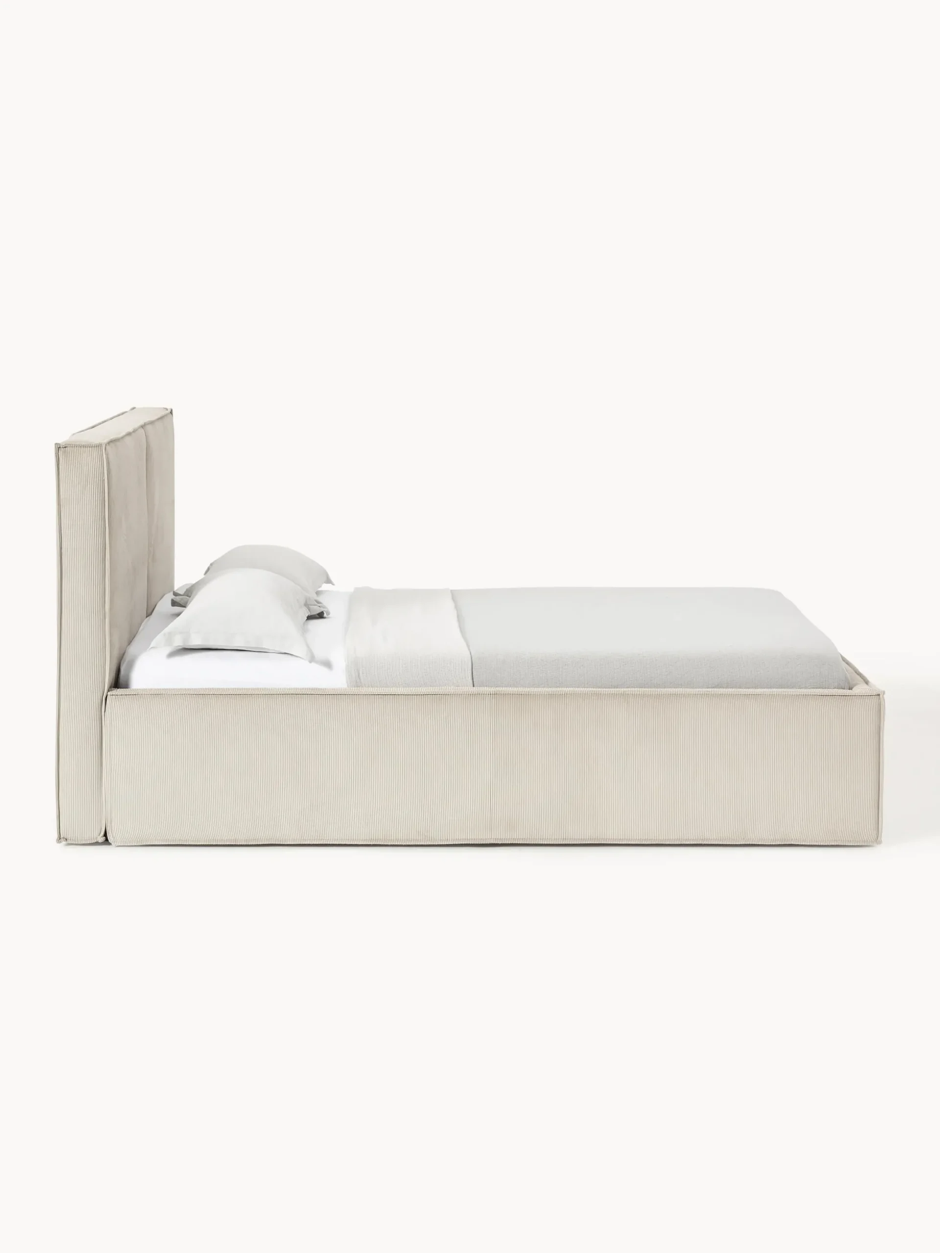 Letto imbottito in velluto a coste Dream