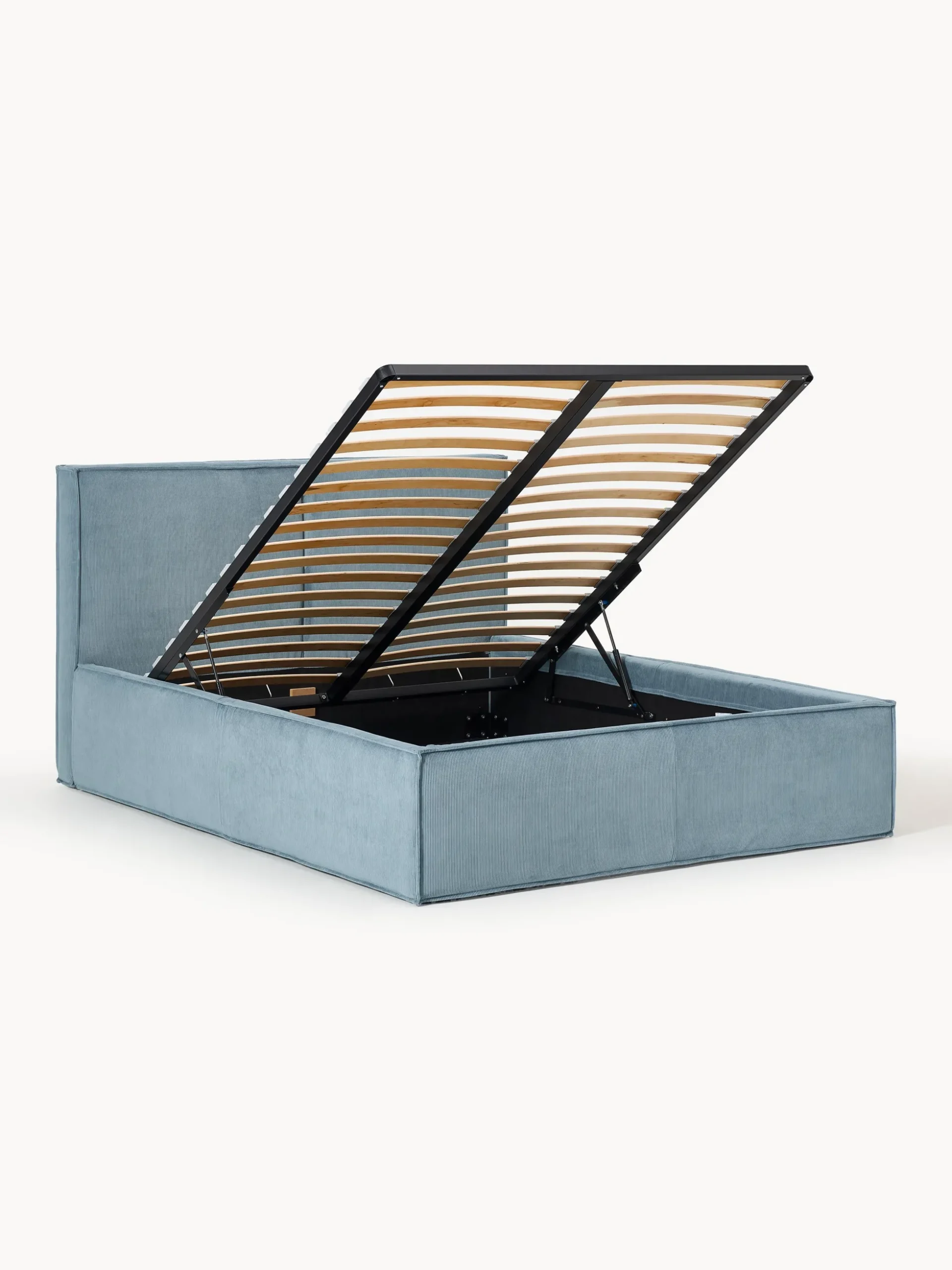 Letto imbottito in velluto a coste con spazio contenitore aggiuntivo Dream