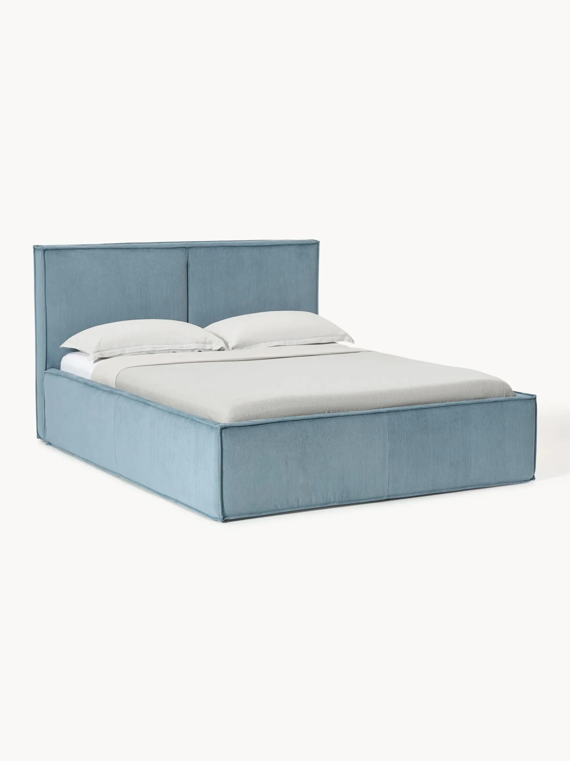 Letto imbottito in velluto a coste con spazio contenitore aggiuntivo Dream
